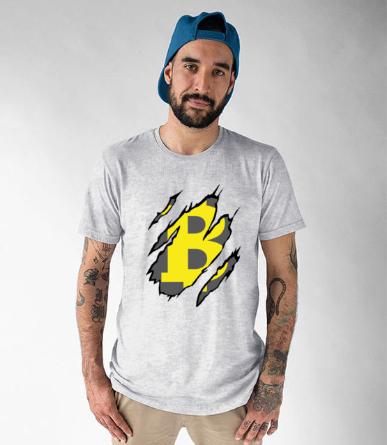 Bitcoin pazurami wyszarpany koszulka z nadrukiem bitcoin kryptowaluty mezczyzna jipi pl 1837 51