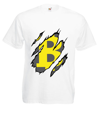 Bitcoin pazurami wyszarpany - Koszulka z nadrukiem - Kryptowaluty - bitcoin - Męska