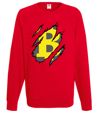 Bitcoin pazurami wyszarpany - Bluza z nadrukiem - Kryptowaluty - bitcoin - Męska