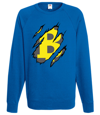 Bitcoin pazurami wyszarpany - Bluza z nadrukiem - Kryptowaluty - bitcoin - Męska
