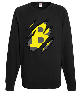 Bitcoin pazurami wyszarpany - Bluza z nadrukiem - Kryptowaluty - bitcoin - Męska
