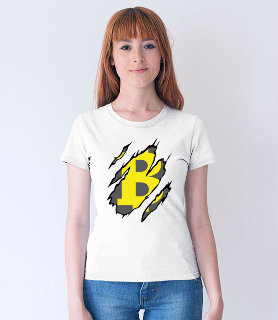 Bitcoin pazurami wyszarpany koszulka z nadrukiem bitcoin kryptowaluty kobieta jipi pl 1837 65