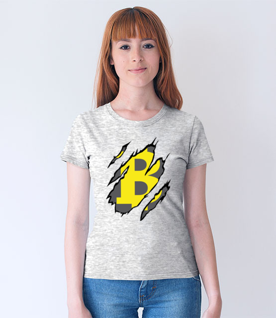 Bitcoin pazurami wyszarpany koszulka z nadrukiem bitcoin kryptowaluty kobieta jipi pl 1837 69
