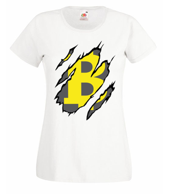 Bitcoin pazurami wyszarpany - Koszulka z nadrukiem - Kryptowaluty - bitcoin - Damska