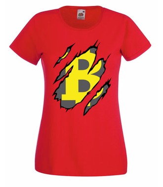 Bitcoin pazurami wyszarpany - Koszulka z nadrukiem - Kryptowaluty - bitcoin - Damska