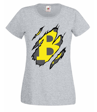 Bitcoin pazurami wyszarpany - Koszulka z nadrukiem - Kryptowaluty - bitcoin - Damska