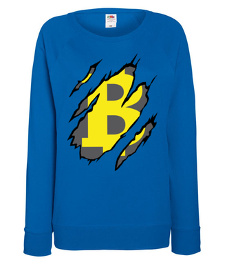 Bitcoin pazurami wyszarpany - Bluza z nadrukiem - Bitcoin - Kryptowaluty - Damska
