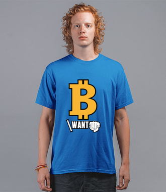 Każdy chce być bogaty - Koszulka z nadrukiem - Bitcoin - Kryptowaluty - Męska