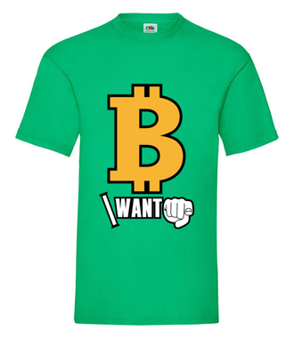 Każdy chce być bogaty - Koszulka z nadrukiem - Kryptowaluty - bitcoin - Męska