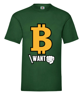 Każdy chce być bogaty - Koszulka z nadrukiem - Kryptowaluty - bitcoin - Męska