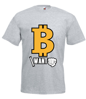 Każdy chce być bogaty - Koszulka z nadrukiem - Kryptowaluty - bitcoin - Męska