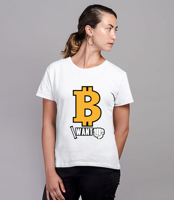 Kazdy chce byc bogaty koszulka z nadrukiem bitcoin kryptowaluty kobieta jipi pl 1845 77