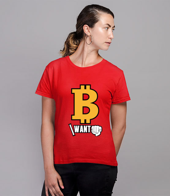 Kazdy chce byc bogaty koszulka z nadrukiem bitcoin kryptowaluty kobieta jipi pl 1845 78