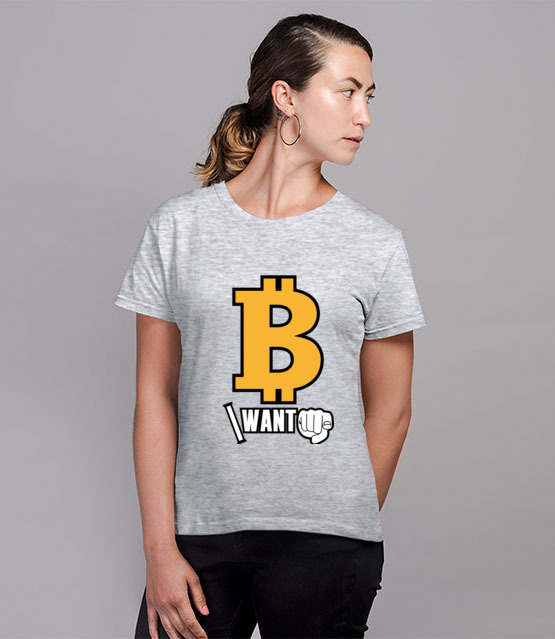 Kazdy chce byc bogaty koszulka z nadrukiem bitcoin kryptowaluty kobieta jipi pl 1845 81
