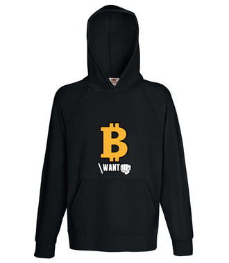 Każdy chce być bogaty - Bluza z nadrukiem - Kryptowaluty - bitcoin - Męska z kapturem