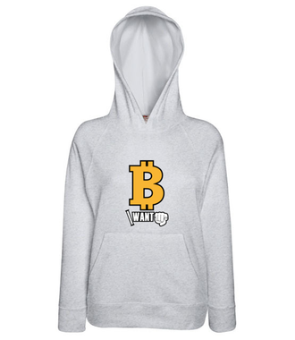 Każdy chce być bogaty - Bluza z nadrukiem - Kryptowaluty - bitcoin - Damska z kapturem