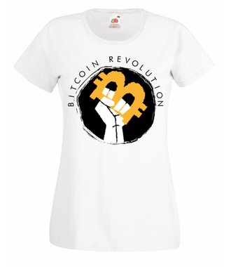 Grafika dla postępowych - Koszulka z nadrukiem - Kryptowaluty - bitcoin - Damska
