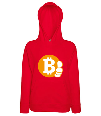 Z bitcoinem będzie ok - Bluza z nadrukiem - Kryptowaluty - bitcoin - Damska z kapturem