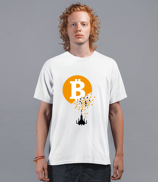 Bitcoin trafiony i zatopiony koszulka z nadrukiem bitcoin kryptowaluty mezczyzna jipi pl 1859 40