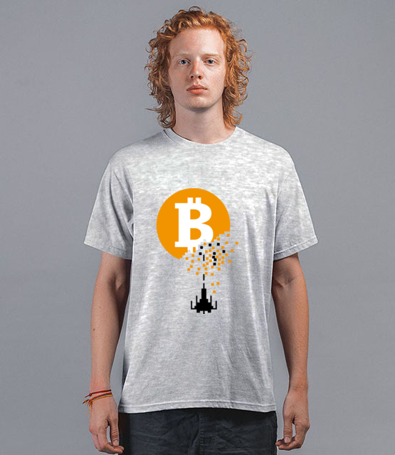 Bitcoin trafiony i zatopiony koszulka z nadrukiem bitcoin kryptowaluty mezczyzna jipi pl 1859 45