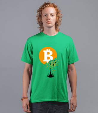 Bitcoin trafiony i zatopiony - Koszulka z nadrukiem - Bitcoin - Kryptowaluty - Męska