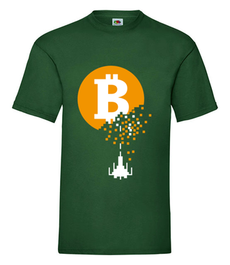 Bitcoin trafiony i zatopiony - Koszulka z nadrukiem - Kryptowaluty - bitcoin - Męska