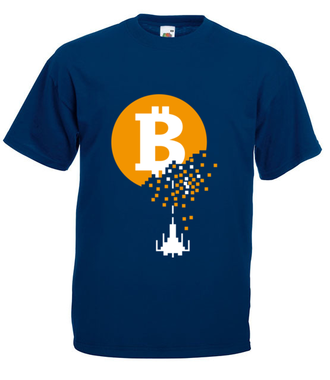 Bitcoin trafiony i zatopiony - Koszulka z nadrukiem - Kryptowaluty - bitcoin - Męska