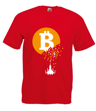 Bitcoin trafiony i zatopiony - Koszulka z nadrukiem - Kryptowaluty - bitcoin - Męska