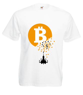 Bitcoin trafiony i zatopiony - Koszulka z nadrukiem - Kryptowaluty - bitcoin - Męska