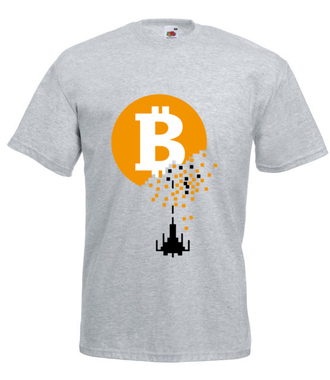Bitcoin trafiony i zatopiony - Koszulka z nadrukiem - Kryptowaluty - bitcoin - Męska