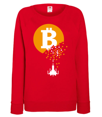 Bitcoin trafiony i zatopiony - Bluza z nadrukiem - Kryptowaluty - bitcoin - Damska