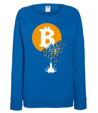 Bitcoin trafiony i zatopiony - Bluza z nadrukiem - Kryptowaluty - bitcoin - Damska