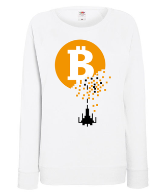 Bitcoin trafiony i zatopiony - Bluza z nadrukiem - Kryptowaluty - bitcoin - Damska