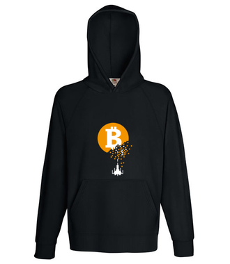 Bitcoin trafiony i zatopiony - Bluza z nadrukiem - Kryptowaluty - bitcoin - Męska z kapturem
