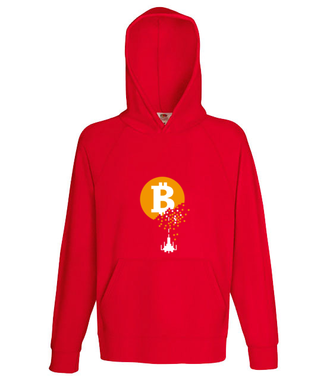 Bitcoin trafiony i zatopiony - Bluza z nadrukiem - Kryptowaluty - bitcoin - Męska z kapturem