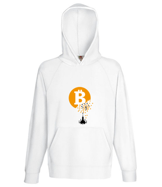 Bitcoin trafiony i zatopiony - Bluza z nadrukiem - Kryptowaluty - bitcoin - Męska z kapturem