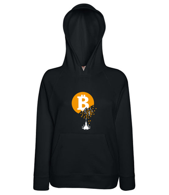 Bitcoin trafiony i zatopiony - Bluza z nadrukiem - Kryptowaluty - bitcoin - Damska z kapturem
