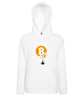 Bitcoin trafiony i zatopiony - Bluza z nadrukiem - Kryptowaluty - bitcoin - Damska z kapturem