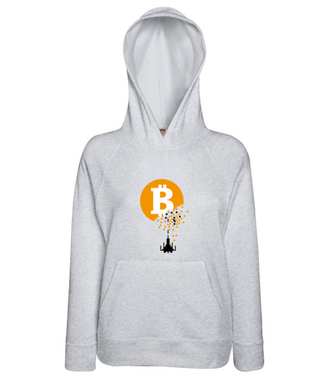 Bitcoin trafiony i zatopiony - Bluza z nadrukiem - Kryptowaluty - bitcoin - Damska z kapturem