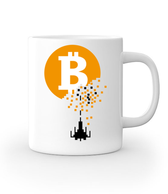 Bitcoin trafiony i zatopiony - Kubek z nadrukiem - Kryptowaluty - bitcoin - Gadżety