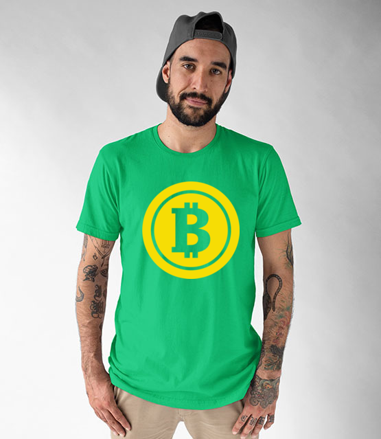 Sloneczny bohater koszulka z nadrukiem bitcoin kryptowaluty mezczyzna jipi pl 1877 190