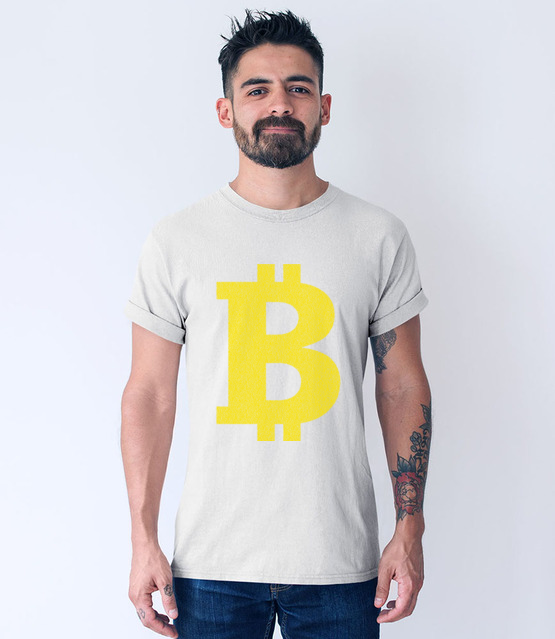 Bitcoinowy minimalizm koszulka z nadrukiem bitcoin kryptowaluty mezczyzna jipi pl 1879 53