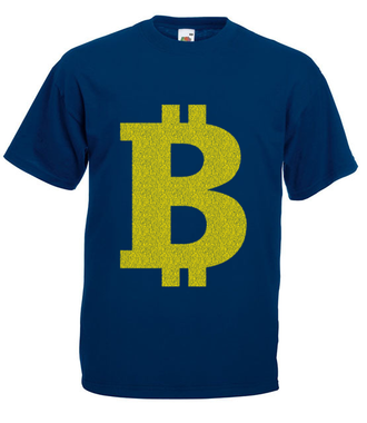 Bitcoinowy minimalizm - Koszulka z nadrukiem - Kryptowaluty - bitcoin - Męska