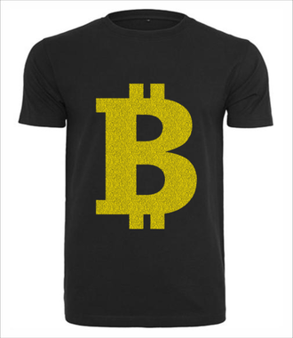 Bitcoinowy minimalizm - Koszulka z nadrukiem - Kryptowaluty - bitcoin - Męska