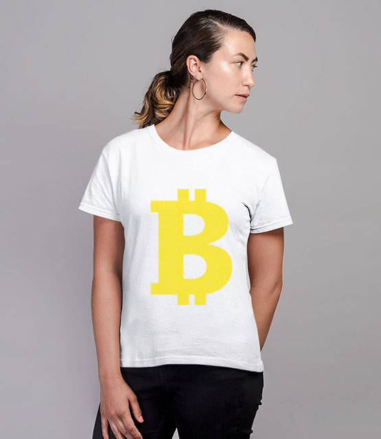 Bitcoinowy minimalizm koszulka z nadrukiem bitcoin kryptowaluty kobieta jipi pl 1879 77