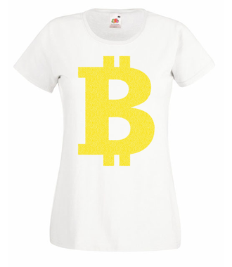 Bitcoinowy minimalizm - Koszulka z nadrukiem - Kryptowaluty - bitcoin - Damska