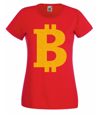 Bitcoinowy minimalizm - Koszulka z nadrukiem - Kryptowaluty - bitcoin - Damska