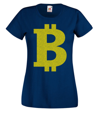 Bitcoinowy minimalizm - Koszulka z nadrukiem - Kryptowaluty - bitcoin - Damska