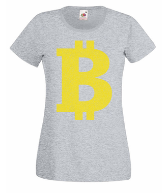 Bitcoinowy minimalizm - Koszulka z nadrukiem - Kryptowaluty - bitcoin - Damska