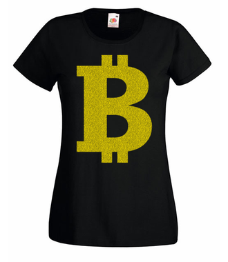 Bitcoinowy minimalizm - Koszulka z nadrukiem - Kryptowaluty - bitcoin - Damska